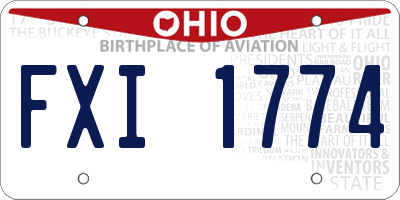 OH license plate FXI1774