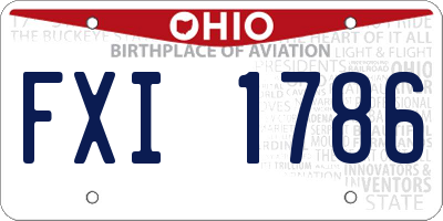 OH license plate FXI1786