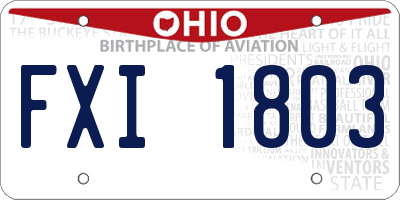 OH license plate FXI1803