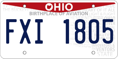 OH license plate FXI1805