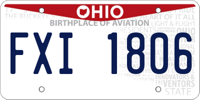 OH license plate FXI1806