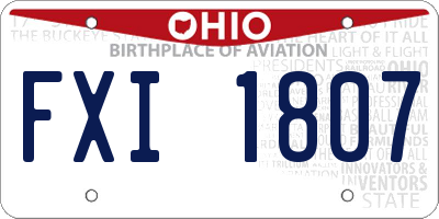 OH license plate FXI1807
