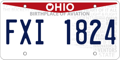 OH license plate FXI1824