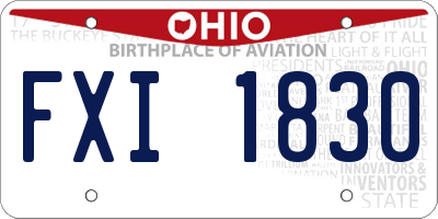 OH license plate FXI1830