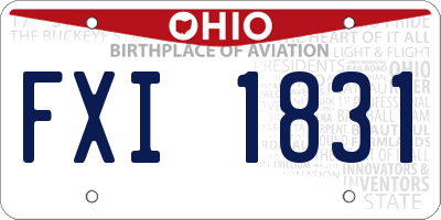 OH license plate FXI1831