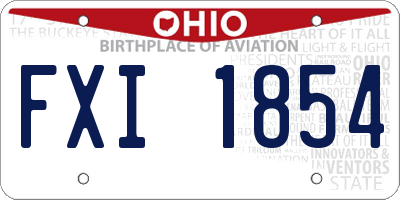 OH license plate FXI1854