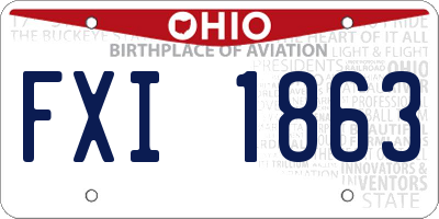 OH license plate FXI1863