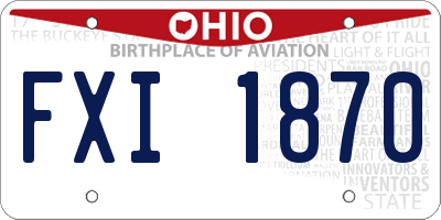 OH license plate FXI1870