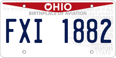 OH license plate FXI1882