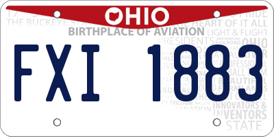 OH license plate FXI1883