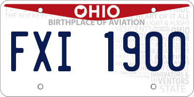 OH license plate FXI1900