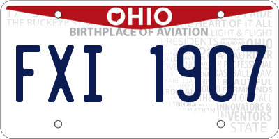 OH license plate FXI1907