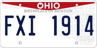 OH license plate FXI1914