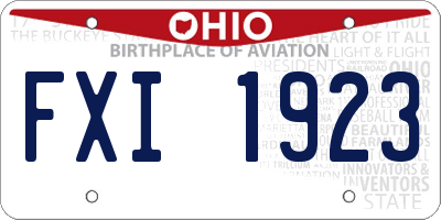 OH license plate FXI1923