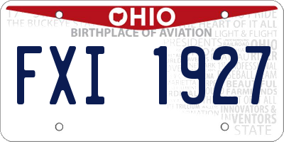 OH license plate FXI1927