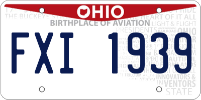 OH license plate FXI1939