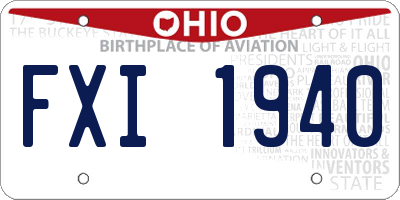 OH license plate FXI1940
