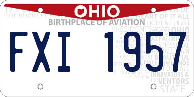 OH license plate FXI1957