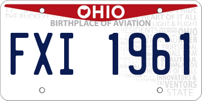 OH license plate FXI1961