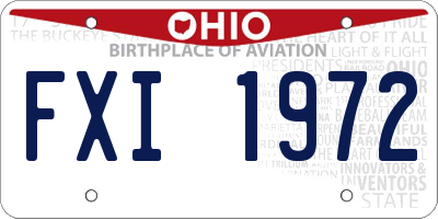 OH license plate FXI1972