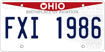 OH license plate FXI1986