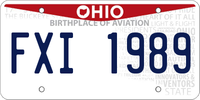 OH license plate FXI1989