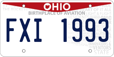 OH license plate FXI1993