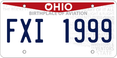 OH license plate FXI1999
