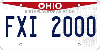 OH license plate FXI2000