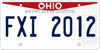OH license plate FXI2012