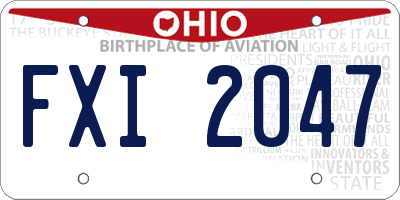 OH license plate FXI2047