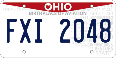 OH license plate FXI2048