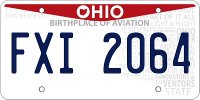 OH license plate FXI2064