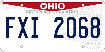OH license plate FXI2068