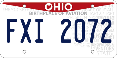 OH license plate FXI2072