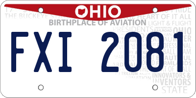 OH license plate FXI2081
