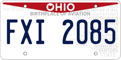 OH license plate FXI2085