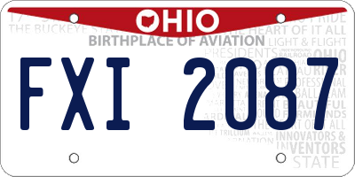 OH license plate FXI2087