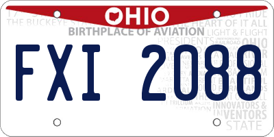 OH license plate FXI2088