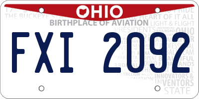 OH license plate FXI2092