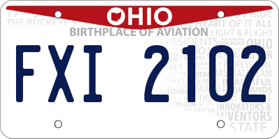OH license plate FXI2102