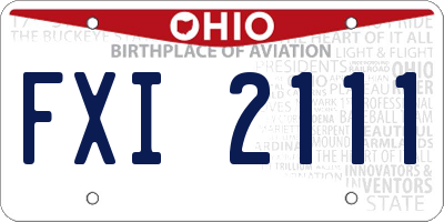 OH license plate FXI2111