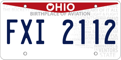 OH license plate FXI2112