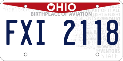 OH license plate FXI2118