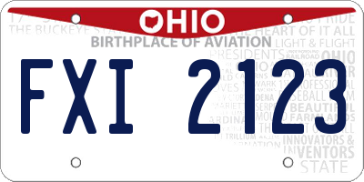 OH license plate FXI2123