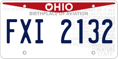 OH license plate FXI2132