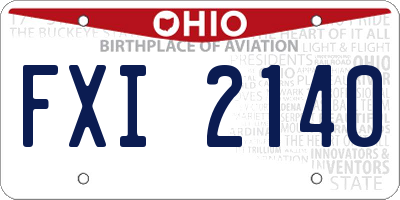 OH license plate FXI2140