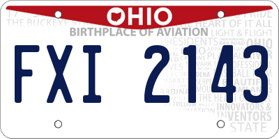 OH license plate FXI2143
