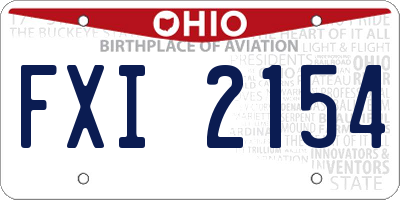 OH license plate FXI2154