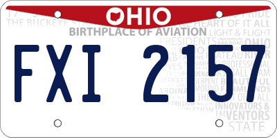 OH license plate FXI2157
